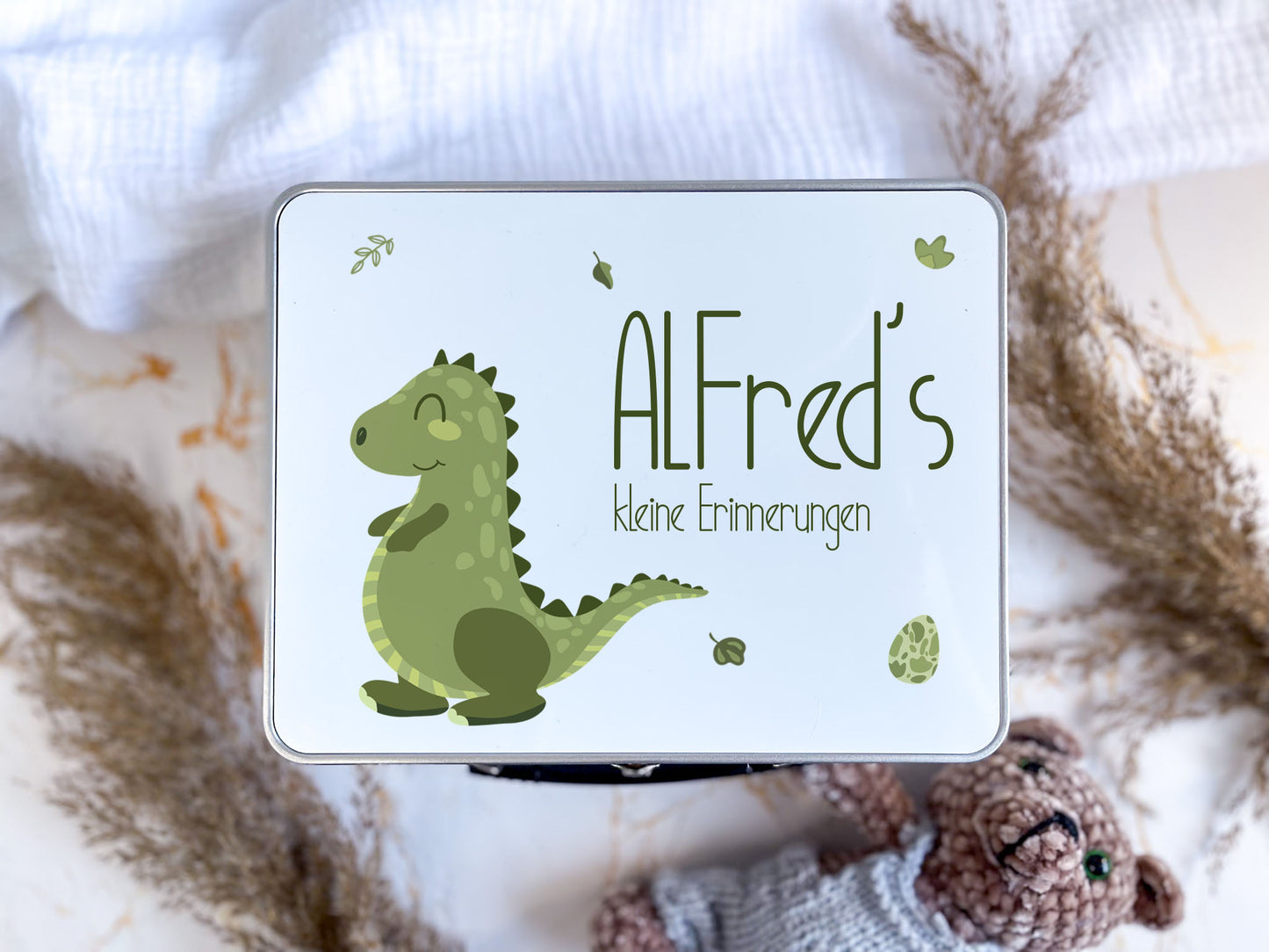 Erinnerungskoffer - personalisiert Dino