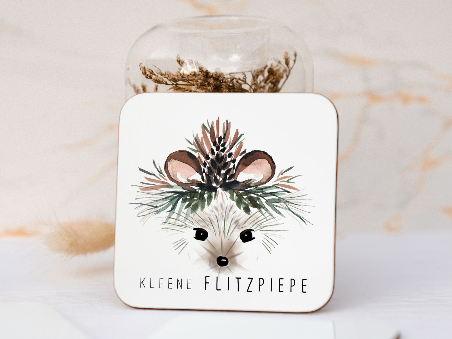 Untersetzer - Igel "kleene Flitzpiepe"