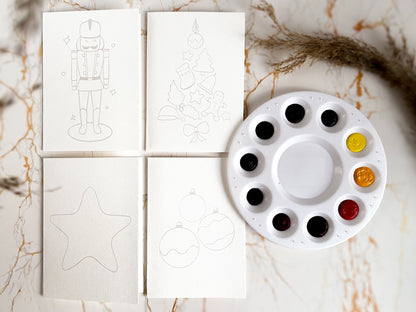 Aquarell-Karten-Set mit Mischpalette *Weihnachten