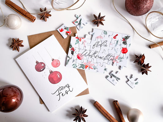 Grußkarte mit Puzzle - "Weihnachten"