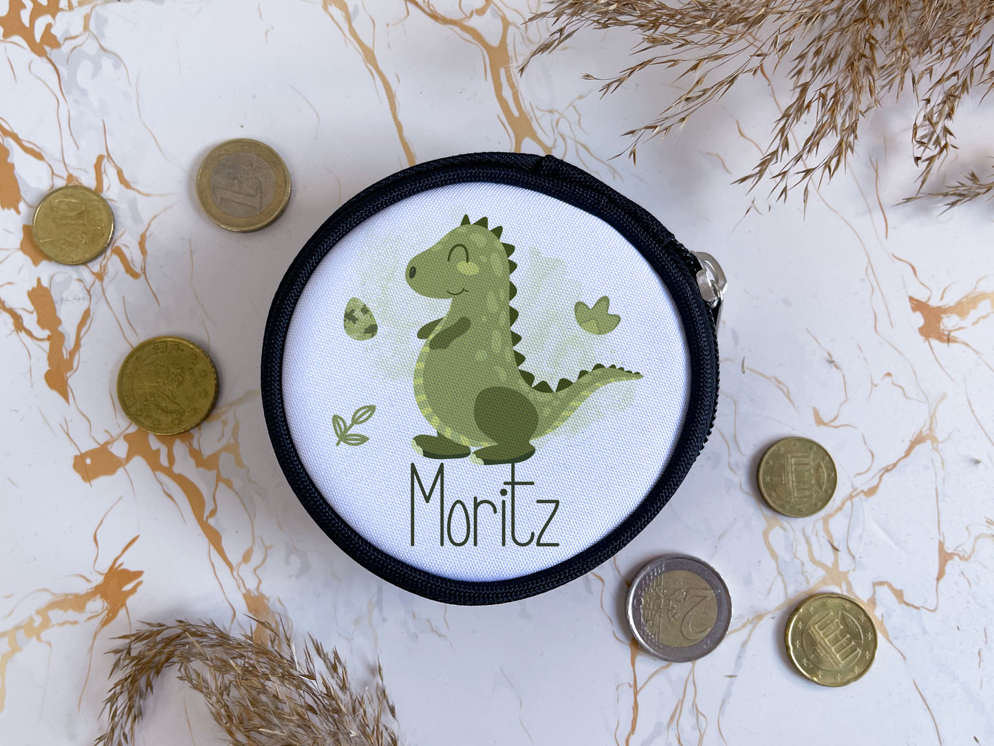 Mini-Geldbörse - personalisiert Dino