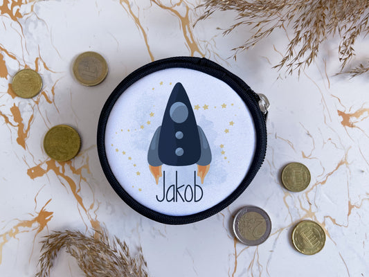Mini-Geldbörse - personalisiert Rakete