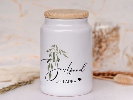 Vorratsdose personalisiert - Blätterranke