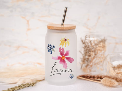 Trinkglas personalisiert - Streublumen
