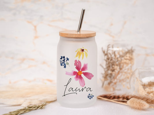 Trinkglas personalisiert - Streublumen