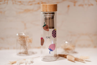 Glasflasche personalisiert - Erdbeere
