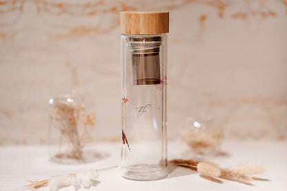 Glasflasche personalisiert - Kirschblüte