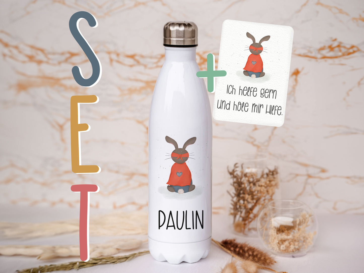Thermoflasche personalisiert - Hase