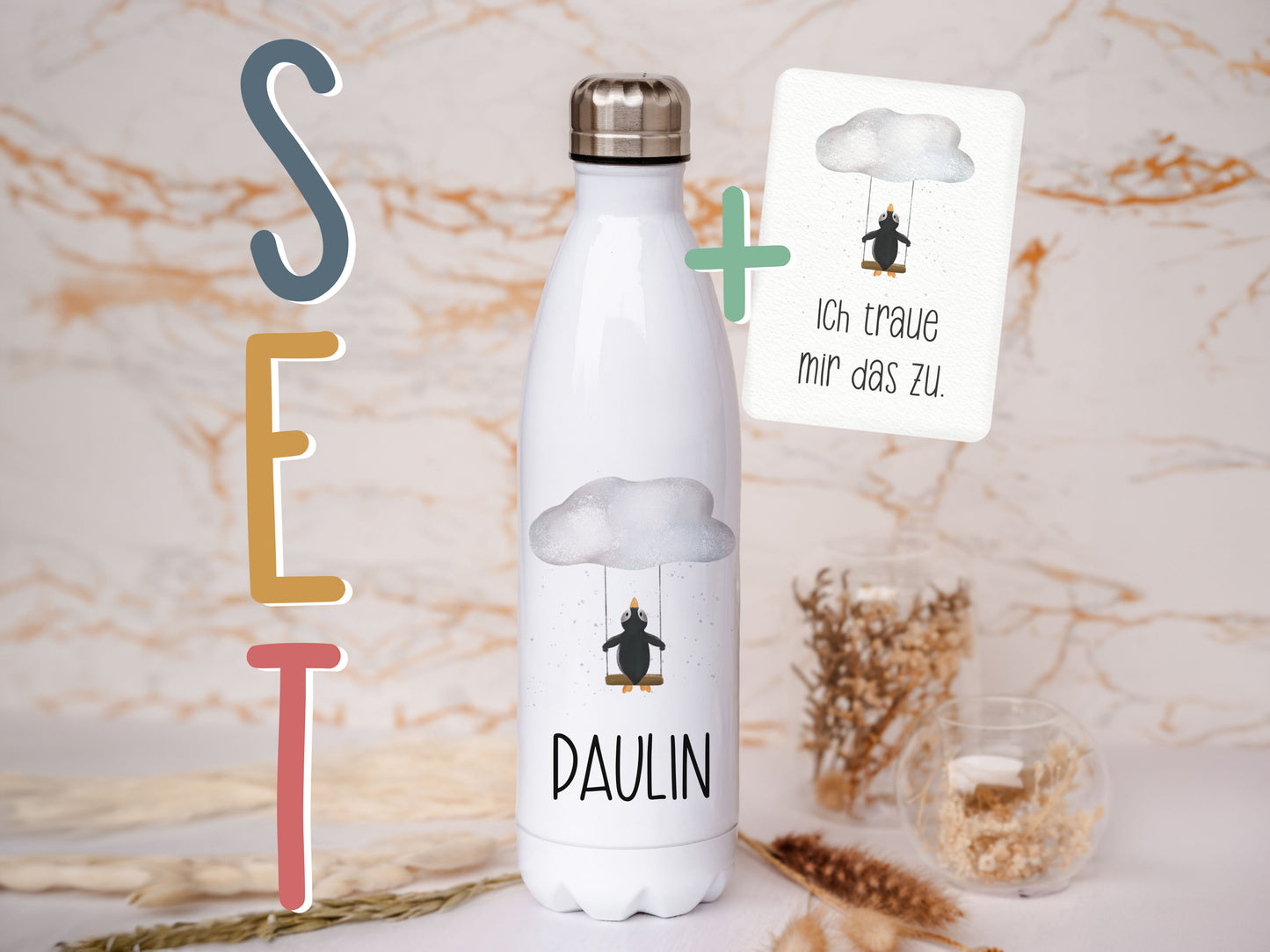 Thermoflasche personalisiert - Pinguin