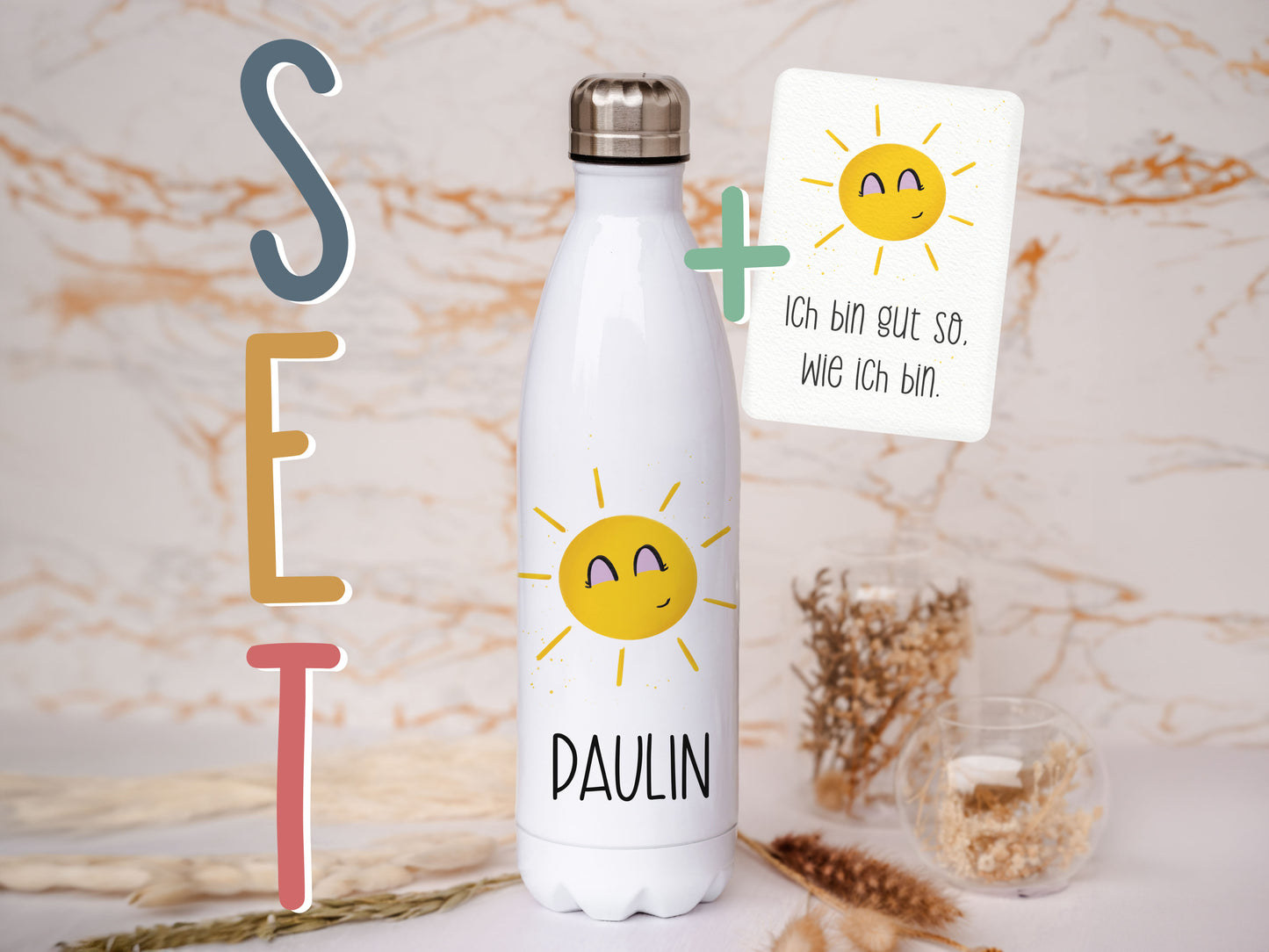 Thermoflasche personalisiert - Sonne