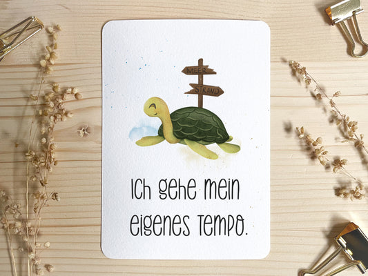 Affirmationskarte für Kinder - Schildkröte