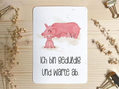 Emaille Tasse personalisiert - Schweinchen
