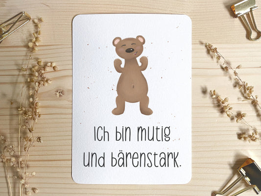 Affirmationskarte für Kinder - Bär