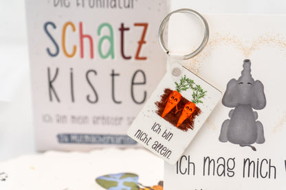 31 Mutmachkarten-Set "Schatzkiste" mit Schlüsselanhänger & Kartenständer