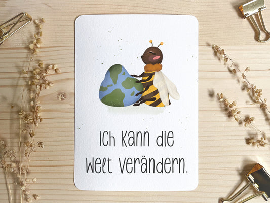 Affirmationskarte für Kinder - Biene