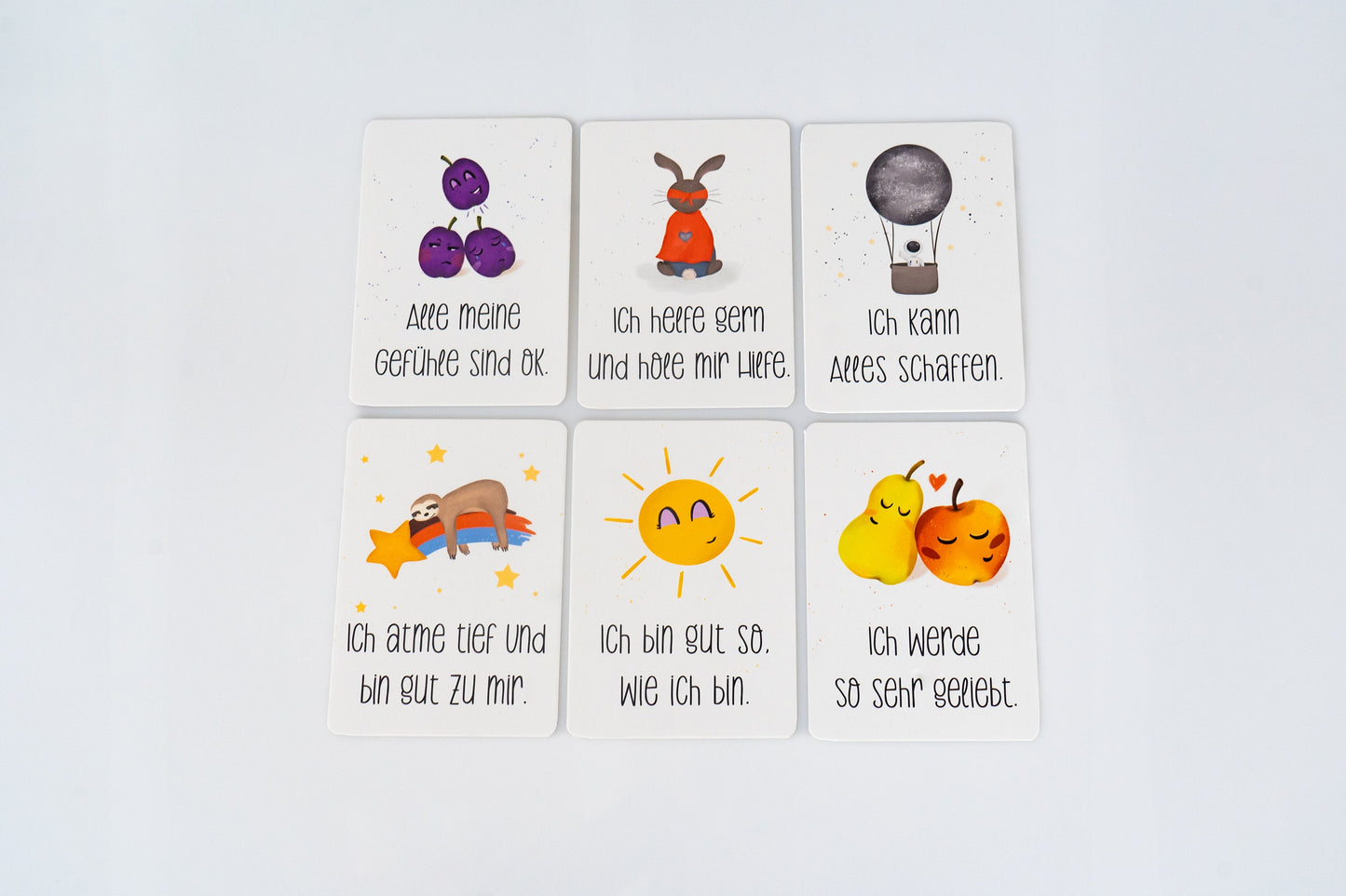 Affirmationskarte für Kinder - Pflaumen