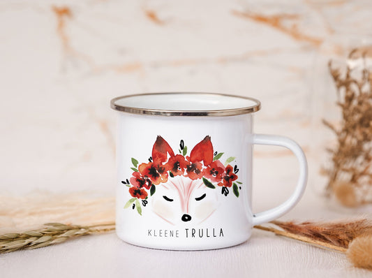 Emaille Tasse - Fuchs "kleene Trulla"