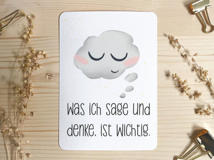 Emaille Tasse personalisiert - Wolke