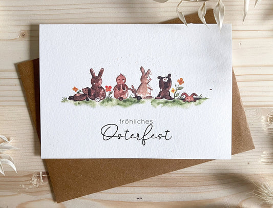 Grußkarte zu Ostern - Osterhasen